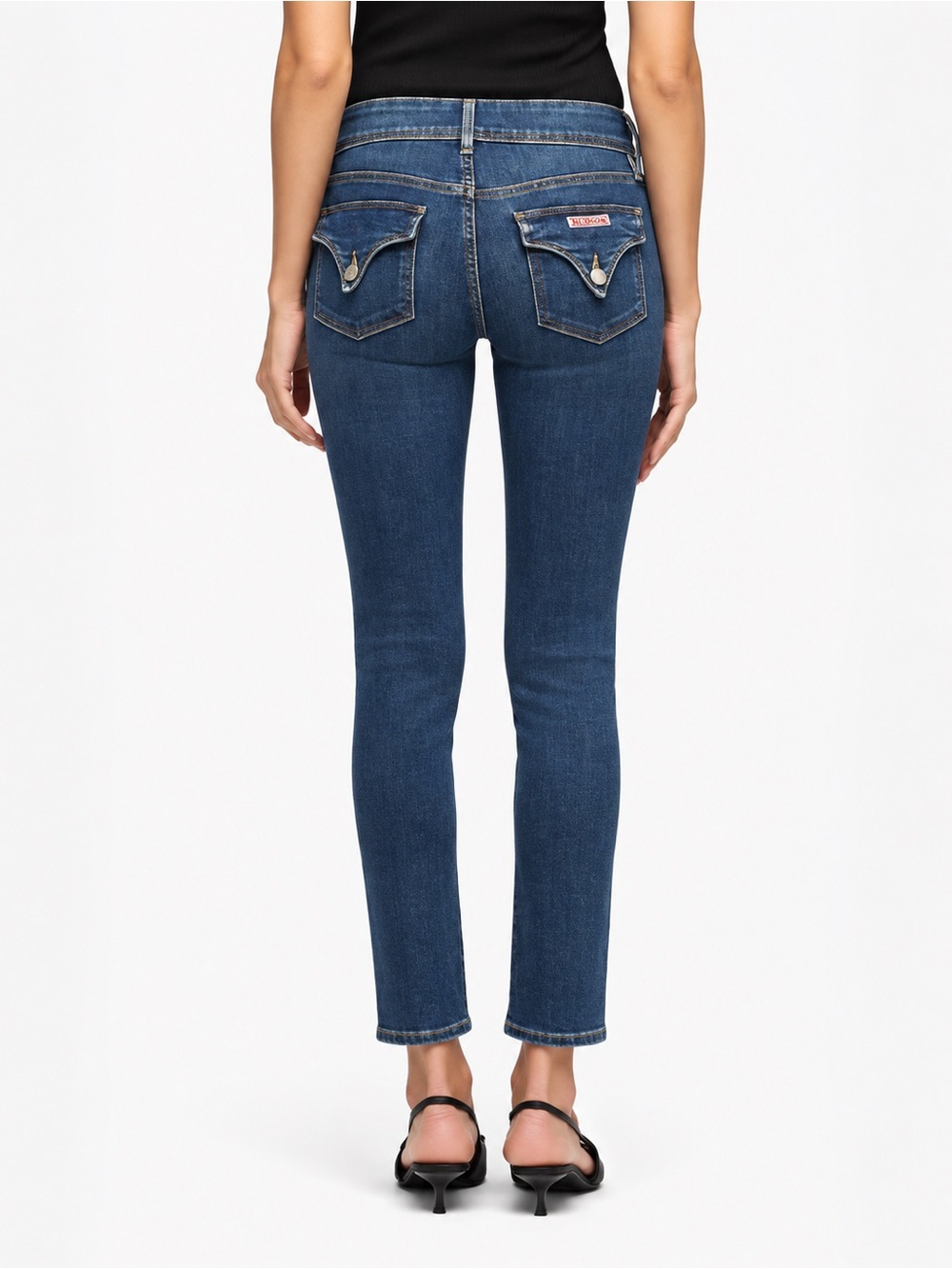 Hudson Y2K Collin Flap Skinny Low-Rise Denim Jeans in BERG Dark Indigo Wash